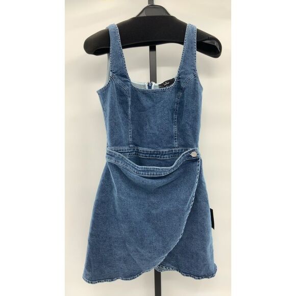 Lulus Dresses & Skirts - Lulus Women Merima Medium Wash Denim Wrap Mini Dress Blue M